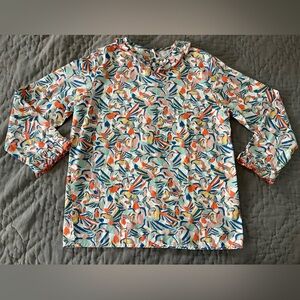 Coco au Lait Hummingbird Shirt Blouse Girls Sz 10 Years 100% Cotton Button Back